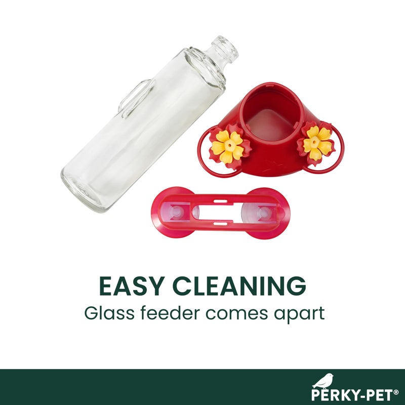 Perky-Pet Window-Mounted Glass Hummingbird Feeder - 14 fl oz Nectar Capacity - Entertaining Bird Watching - Glass Window Bird Feeder - 455-2 - Family Birdwatching - Image 4